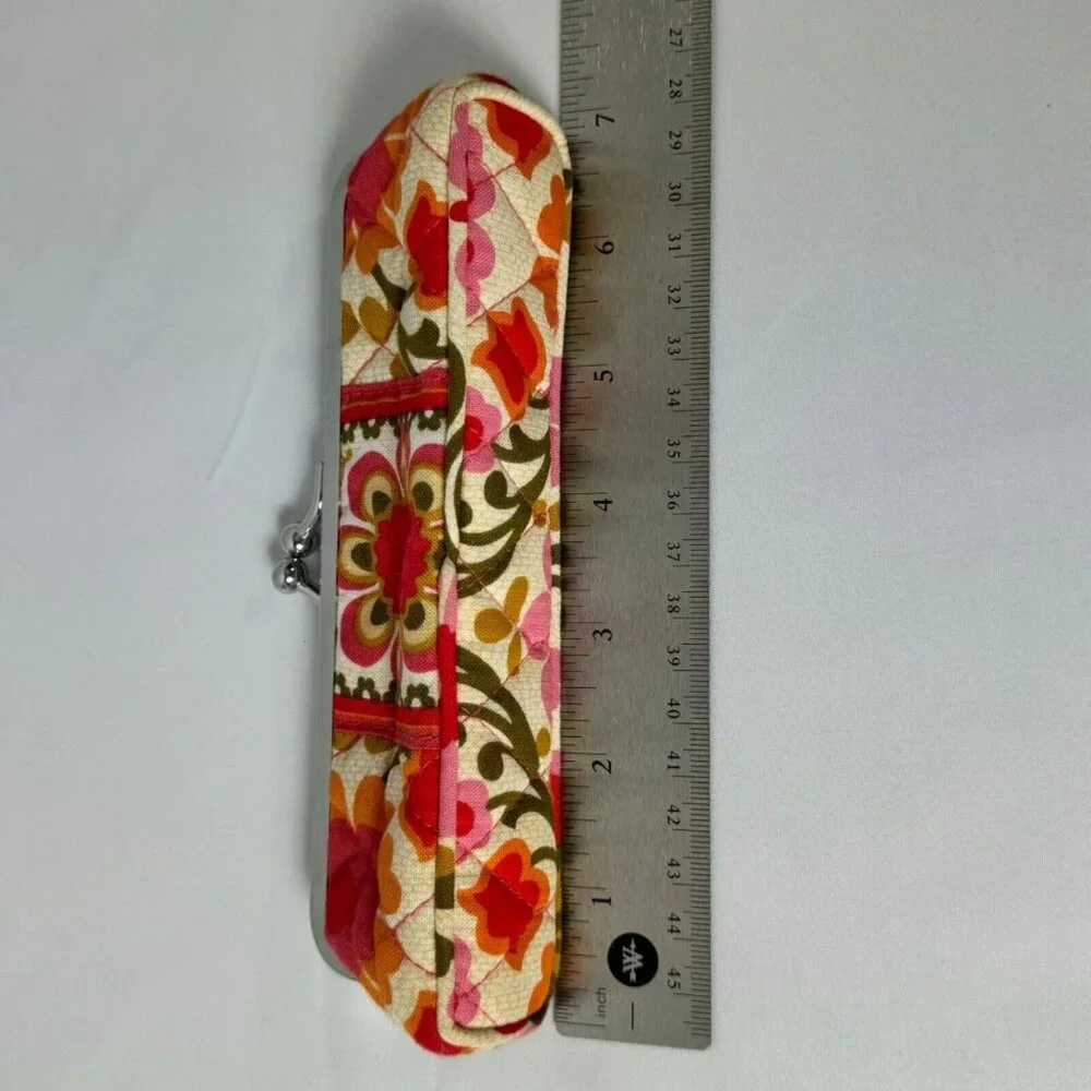 Vera Bradley Folkloric Slim Glasses Case Kisslock Boho Floral Retired Pattern - Picture 6 of 10